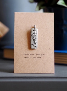吊坠英国手作 KUTUU相信希望金属锡吊坠小众项链手链礼盒情侣手帐