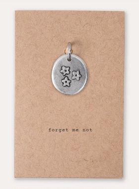 吊坠英国手作 KUTUU 勿忘我 金属锡吊坠小众项链手链礼盒情侣手帐