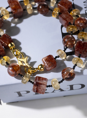 二梦三青【心花怒放】天然胶花水晶项链女时尚百搭锁骨链红色甜美