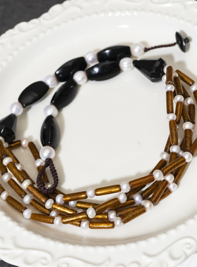 二梦三青【禁忌之欲】原创小众多层项链女气质感毛衣链复古中古风