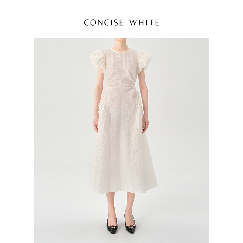 concise-white简白法式黑色长裙连衣裙裙子夏季设计师品牌女装 - 图0