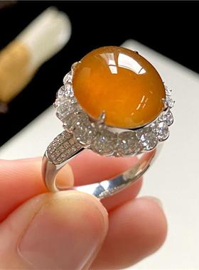 天然缅甸老坑翡翠冰种戒指女