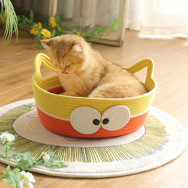 Warm winter woven cat nests are universally washable in all seasons