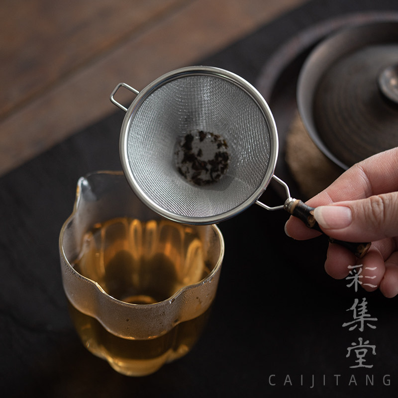 彩集堂 紫竹手柄茶滤 细腻茶漏斗过滤器复古风精密滤网茶道零配,淘宝优惠券,粉丝福利购,淘宝优惠卷