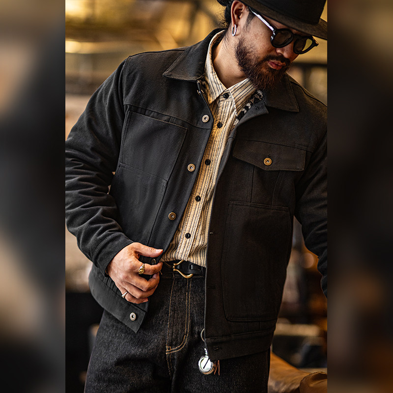 古叔的着 重磅巡洋舰工装夹克男冬季新款马丁帆布羊羔绒加厚外套,淘宝优惠券,粉丝福利购,淘宝优惠卷