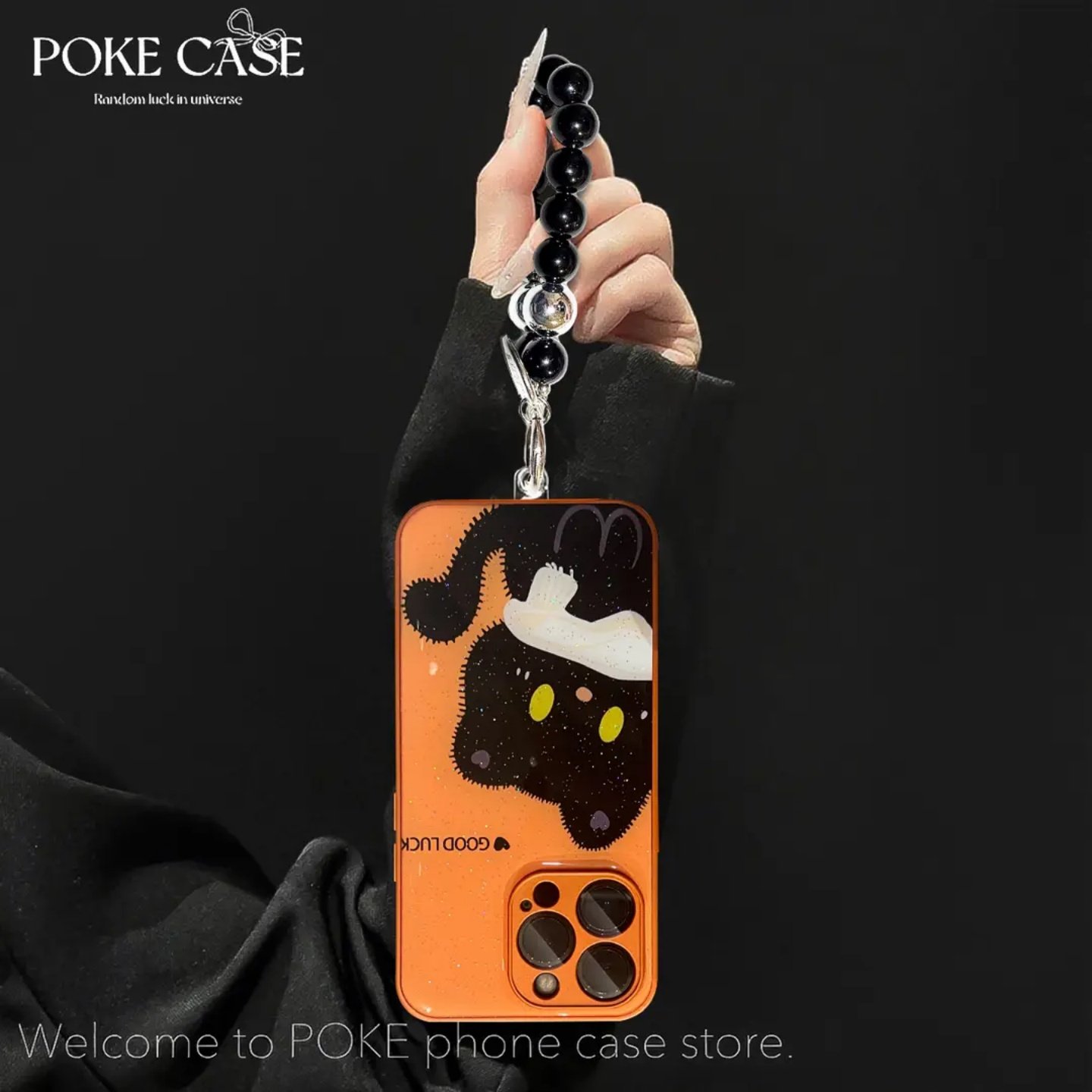 金属漆橙色水凝壳适用苹果/华为荣耀/oppo/vivo/小米手机壳新款17promax可爱小猫mate60全包防摔女带手链外壳,淘宝优惠券,粉丝福利购,淘宝优惠卷