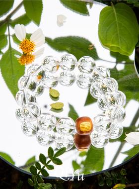 女生&天然白水晶崖柏手串&礼盒