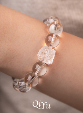 女生&天然白水晶醒狮转运&礼盒