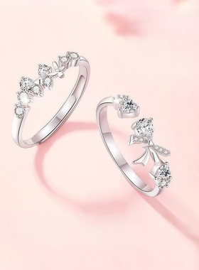 系梦蝴蝶结闺蜜对戒小众设计学生