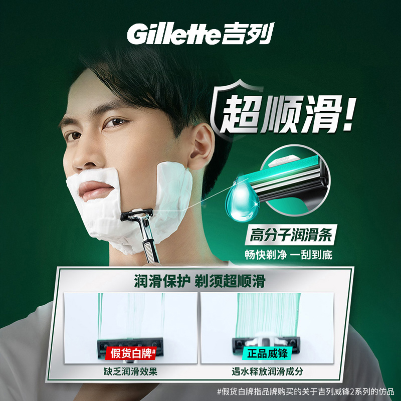 吉列威锋2剃须刀手动男士刮胡刀片胡须刀头正品官方旗舰店非吉利