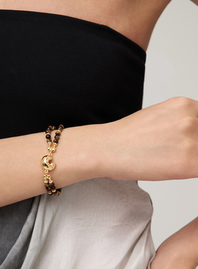 盐岛锦鲤系列虎眼石多层小众串珠手链高级感轻奢精致手串女设计师