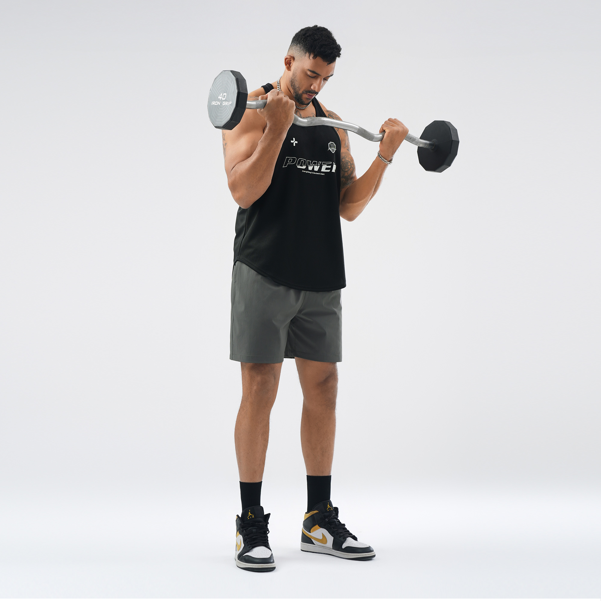 bdpowerup速干轻薄梭织短裤男简约纯色户外宽松休闲四分裤子 - 图3