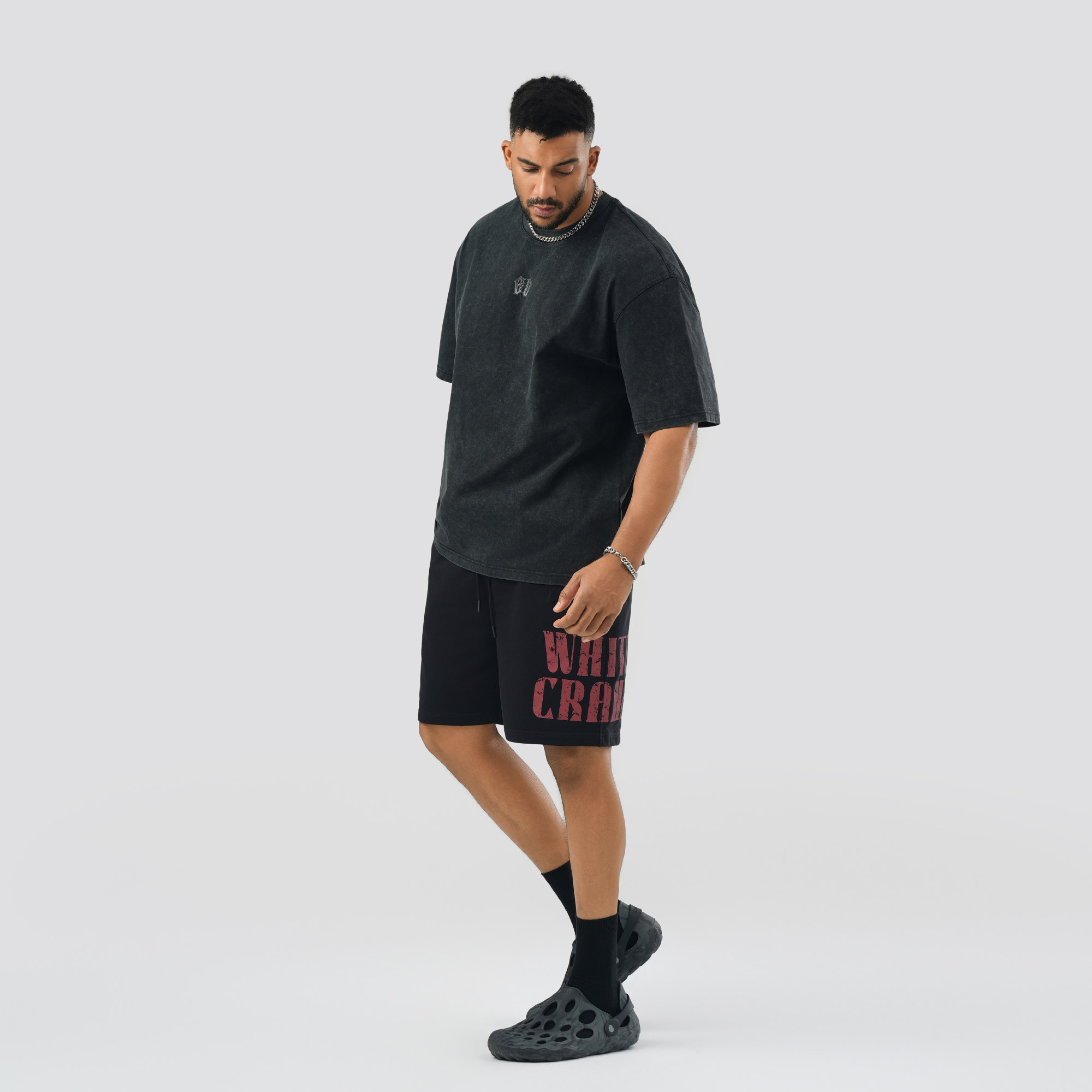 bdpowerup黑色短裤男夏季新款针织透气休闲裤直筒宽松五分裤子,淘宝优惠券,粉丝福利购,淘宝优惠卷