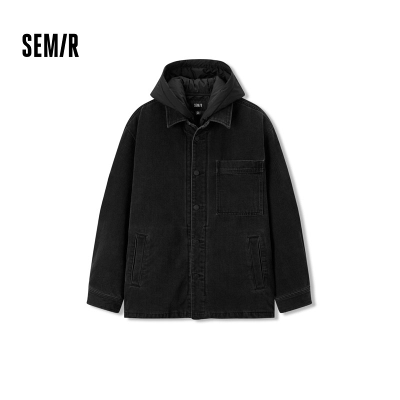 [商场同款]森马棉服男牛仔外套2024冬季新款两件套薄防水oversize,淘宝优惠券,粉丝福利购,淘宝优惠卷