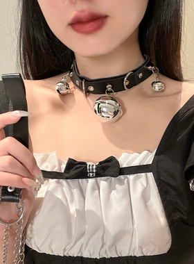 铃铛项圈女颈带黑色颈圈choker