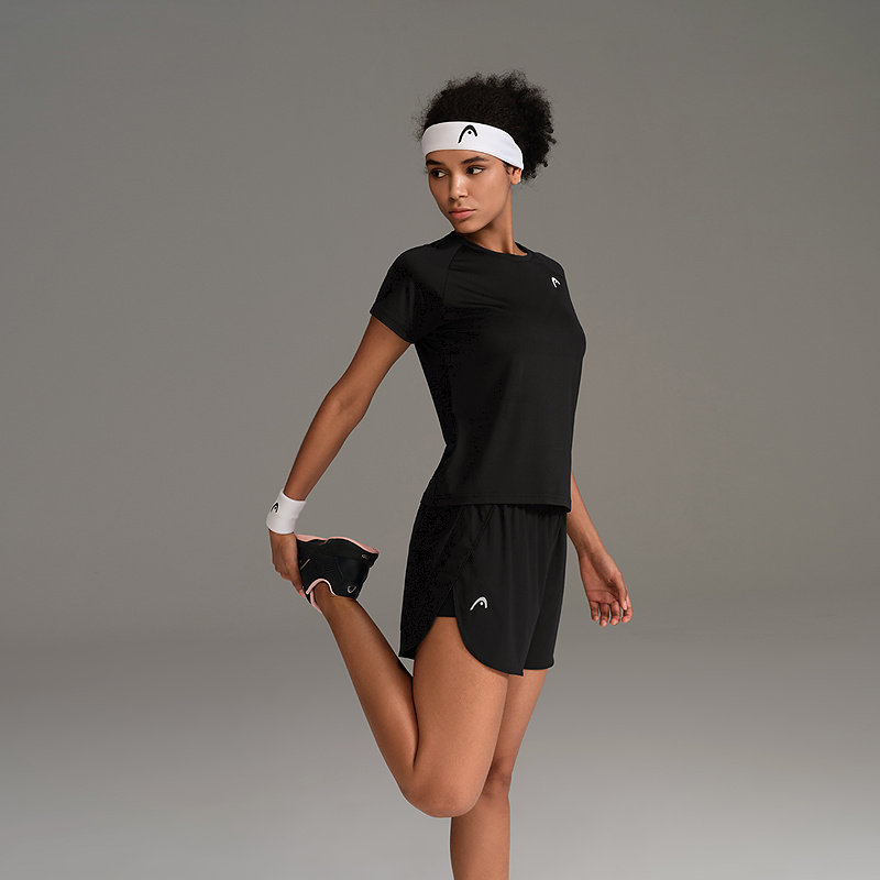 HEAD海德综合训练运动短袖夏季透气修身短款网球t恤女,淘宝优惠券,粉丝福利购,淘宝优惠卷