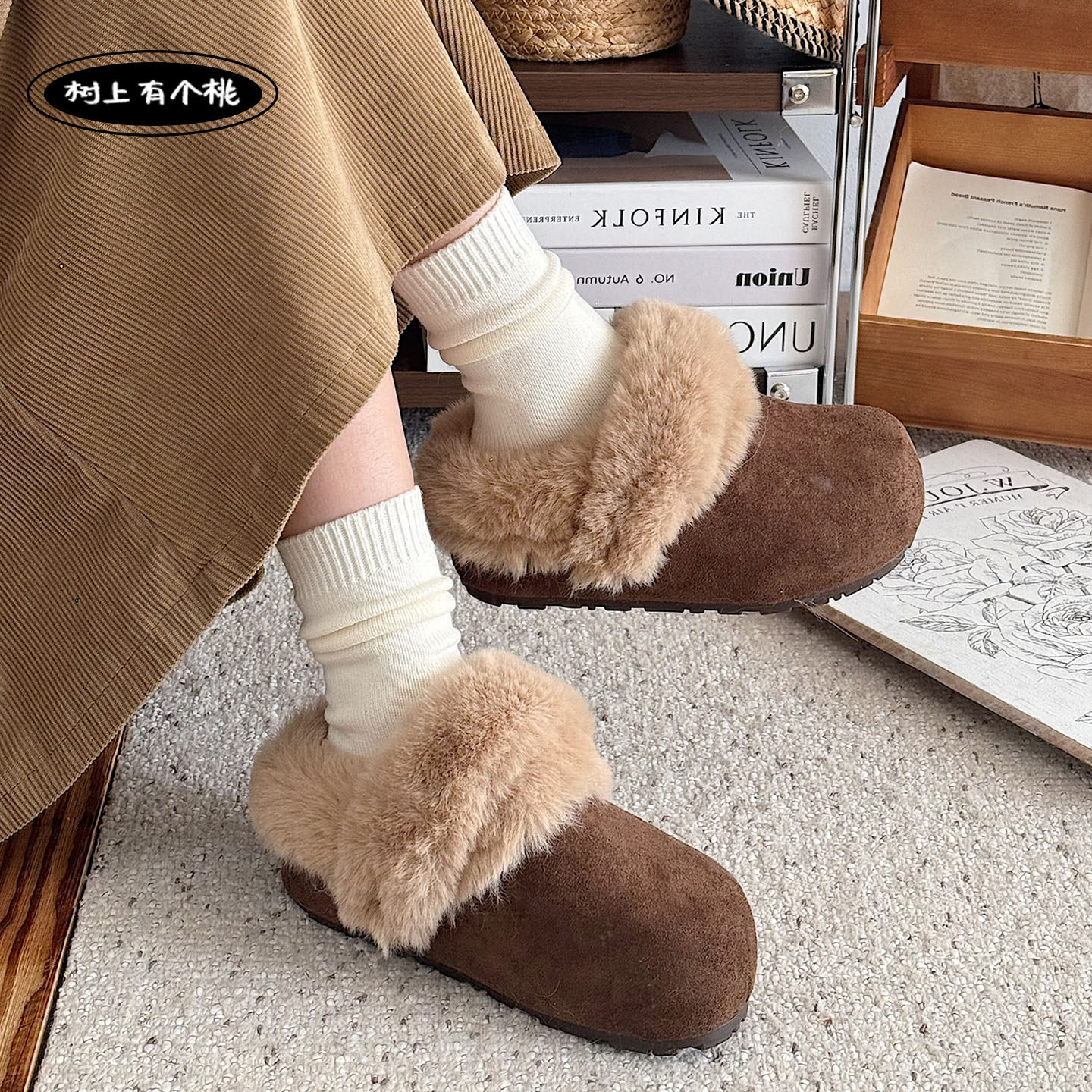 树上有个桃复古厚底包头半拖鞋女2026春季新款百搭休闲加绒勃肯拖,淘宝优惠券,粉丝福利购,淘宝优惠卷