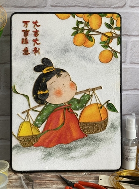 金丝沙画掐丝珐琅画景泰蓝手工画