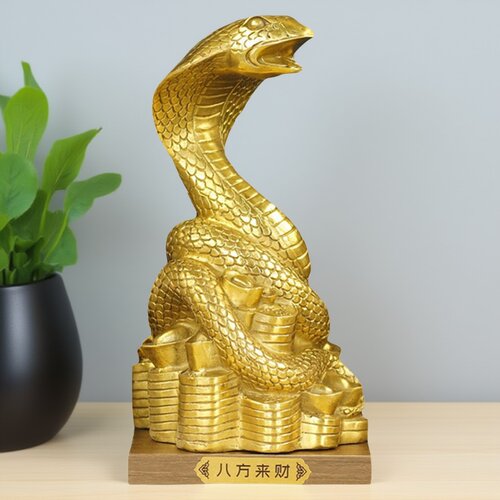 久鉴 蛇摆件吉祥物 铜蛇摆件十二生肖蛇如意福蛇装饰铜像金属雕像 - 图0