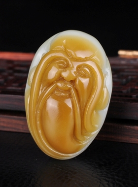 天然正品新疆和田白玉糖料寿星玉把件吊坠挂件健康长寿寿星手把件