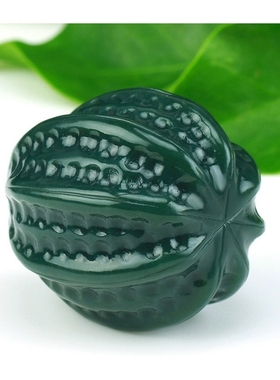 正品新疆和田玉青玉核桃手把件核桃健身球精雕细刻手玩件智慧超核