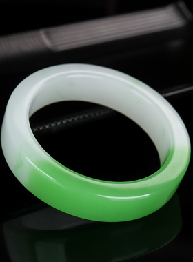 新疆和田玉女款手镯翠青玉石女士玉镯天然玉石新款少女玉镯子