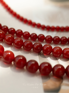 新中式国风天然红玛瑙串珠项链配饰女2025新款爆款高级感锁骨颈链