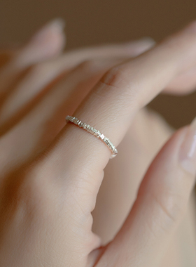 闪耀碎银子天然淡水珍珠戒指环ins小众设计轻奢高级感女时尚个性