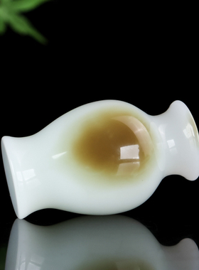 天然和田玉糖玉花瓶手把件小摆件办公桌摆件平平安安玉石把玩件