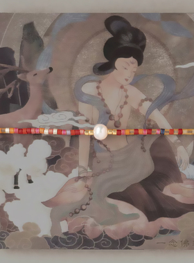 【秋冬特惠】天然珍珠女生小手链米珠幸运本命红编织细手绳轻奢