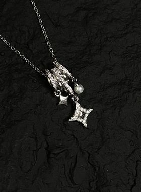 Vintage古著古着WhiteStar项链小众锁骨链轻奢ins气质新款