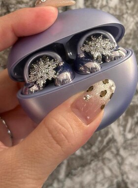 爆闪韩系雪花耳机夹轻奢大气高颜值小众独特个性甜美耳机装饰耳饰