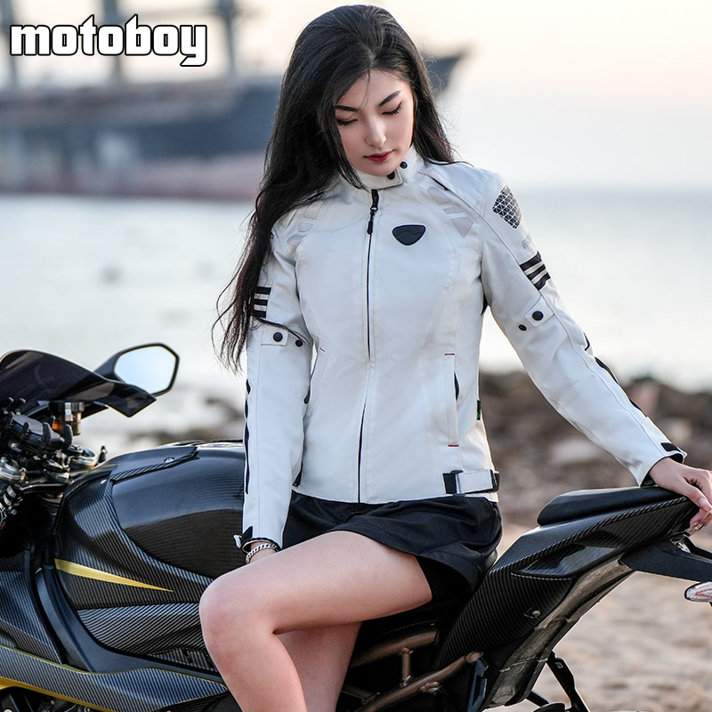 夏季骑行服女款motoboy摩托车机车服防雨防风四季通用套装外套 - 图1