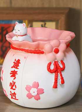 创意逢考必过笔筒开学毕业季礼物送家居桌面好运连连树脂收纳摆件