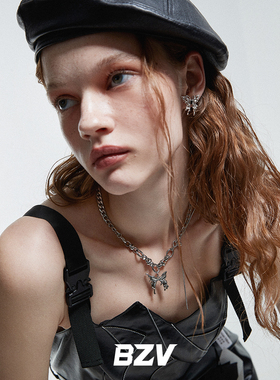 BZV失忆蝴蝶液化甜酷暗黑风项链