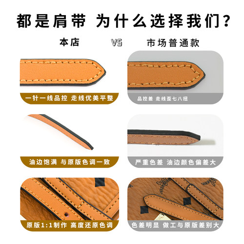 适用mcm菜篮子肩带替换防磨扣配件迷你托特包包带子斜跨真皮背带 - 图2
