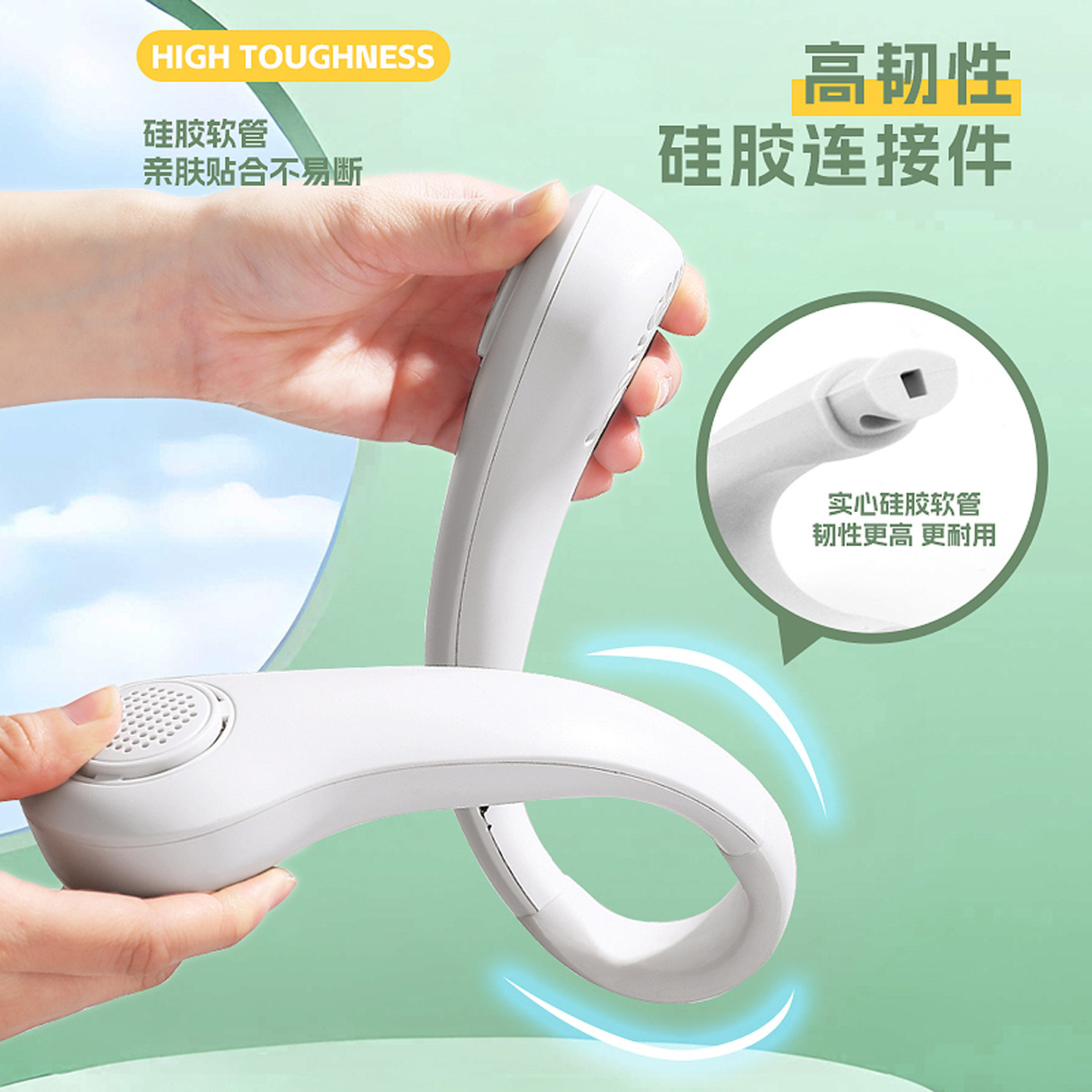 梵施家品挂脖风扇便携无叶大风力懒人挂脖风扇户外usb随身电风扇