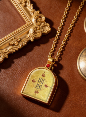 钛钢吊坠关公赵公明真武道家图案可开合定图男女款文创配饰小吊坠