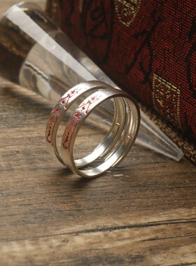 【道系.敕令】S925银新款永镇保命护身朱砂戒指男女开口新款直销