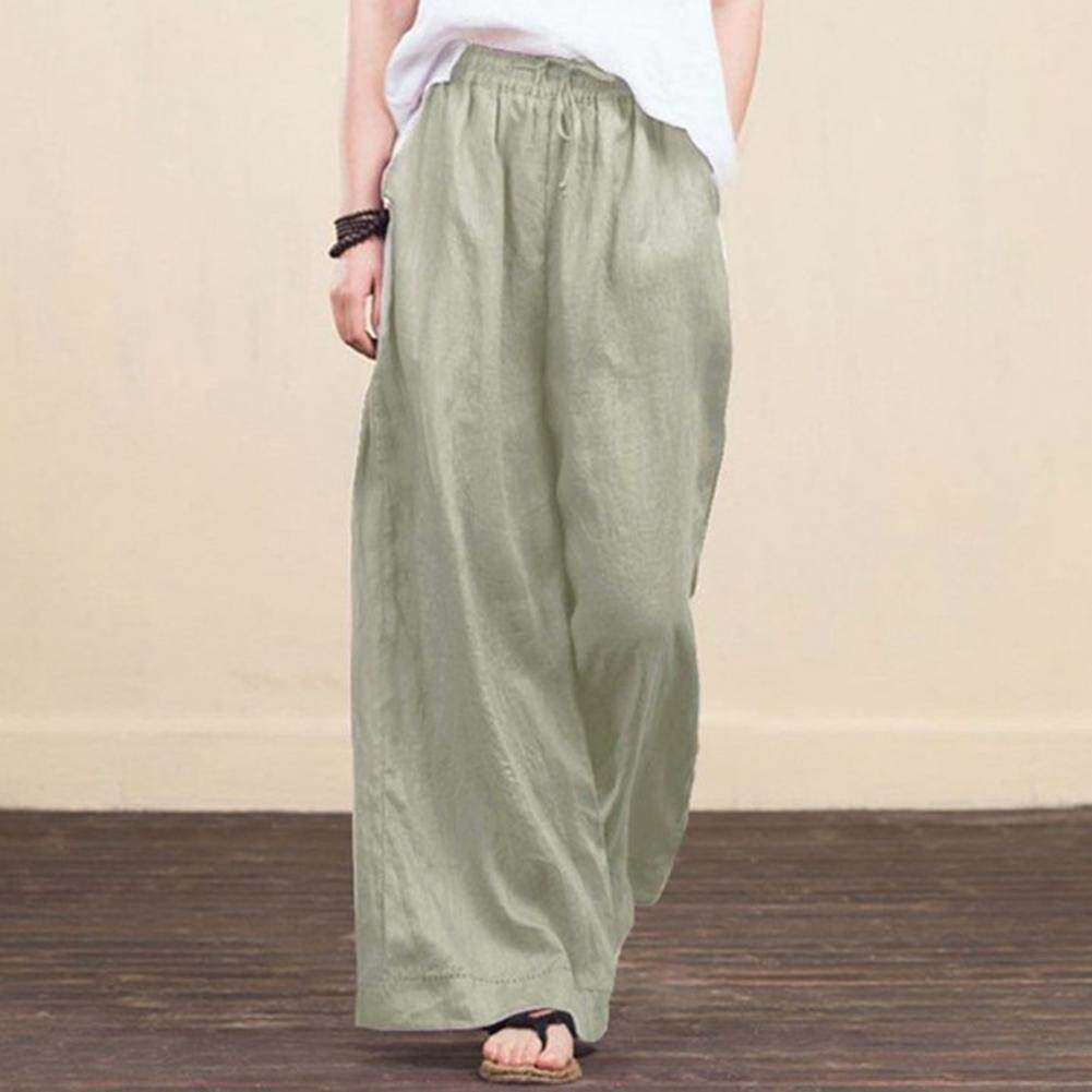 Women's solid cotton linen wide leg pants女士纯色棉麻阔腿裤,淘宝优惠券,粉丝福利购,淘宝优惠卷