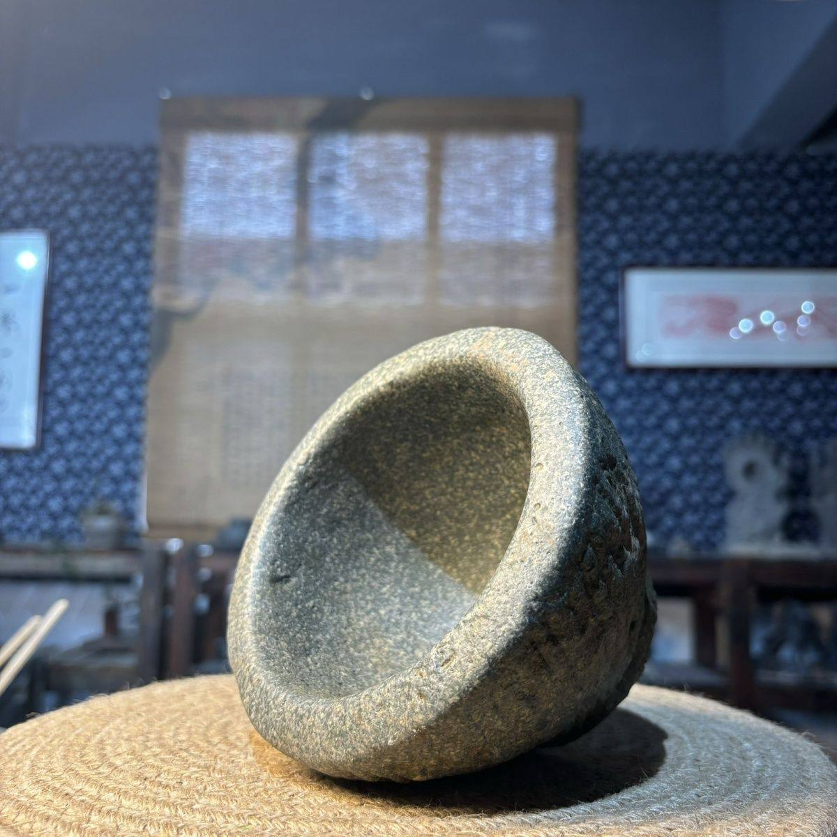 仿古石臼中国风中式水培水仙盆碗莲睡莲铜钱草花盆造景仿老式手工,淘宝优惠券,粉丝福利购,淘宝优惠卷