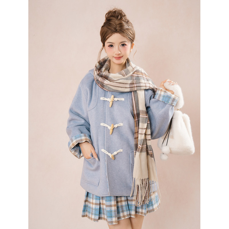 迷雾之境 少女学院优雅千金外套秋冬甜美裙子毛呢短裙两件套套装,淘宝优惠券,粉丝福利购,淘宝优惠卷