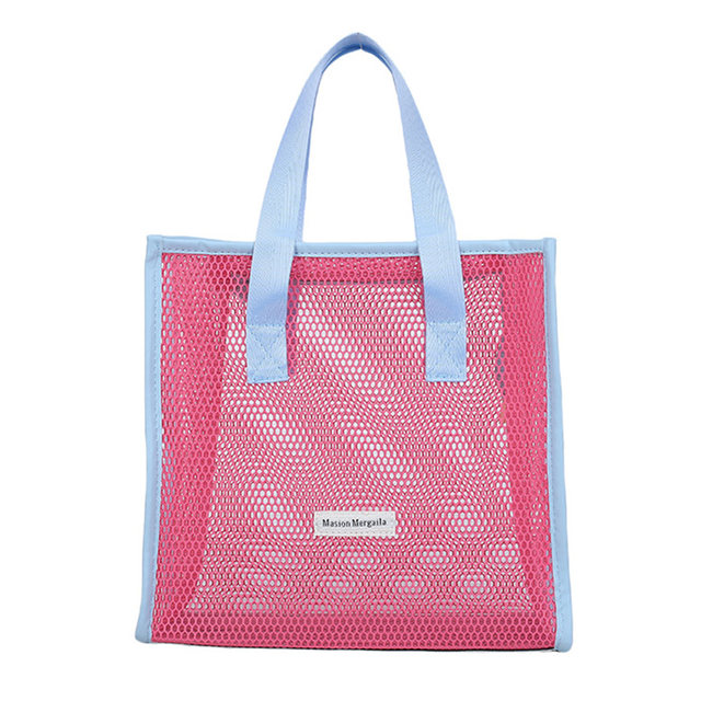 Mesh makeup bag transparent hollow storage bag beach bag
