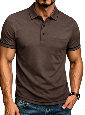 Men's collar plus size short sleeved top男士翻领大码短袖上衣