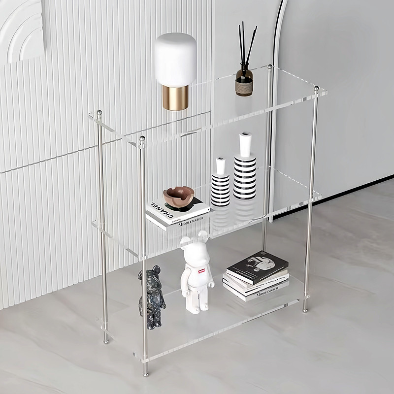 网红ins多层透明落地亚克力置物架客厅沙发收纳架带轮移动小推车,淘宝优惠券,粉丝福利购,淘宝优惠卷