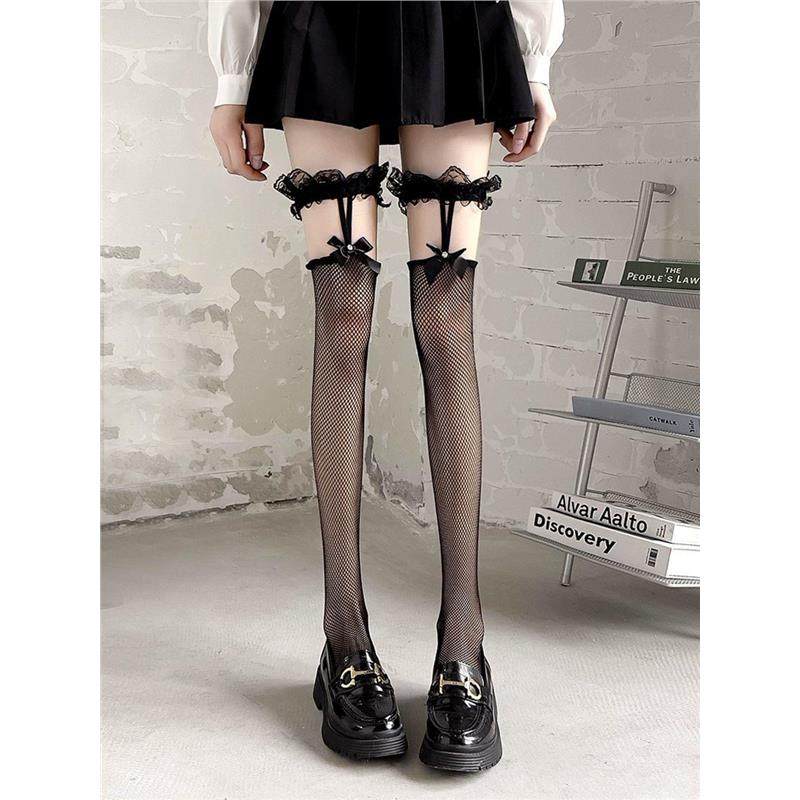 大尺码大腿袜交叉带过膝渔网袜蕾丝吊带袜性感jk日系黑丝,淘宝优惠券,粉丝福利购,淘宝优惠卷