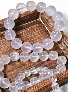 元荷粉玉晶水晶手串一图一物