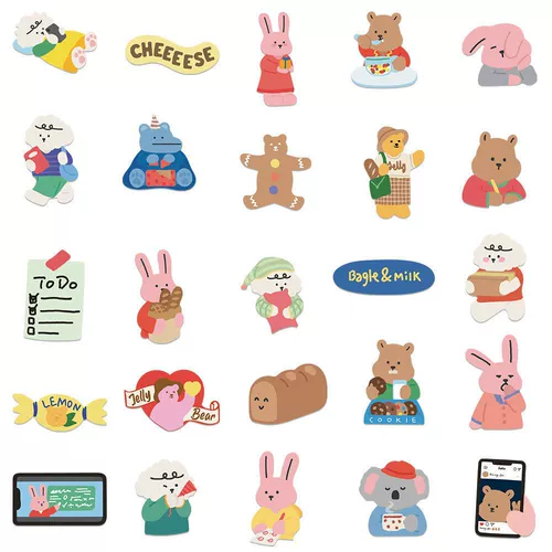 Наклейка, кролик, высококачественный чехол для телефона, наклейки, Южная Корея, DIY, с медвежатами