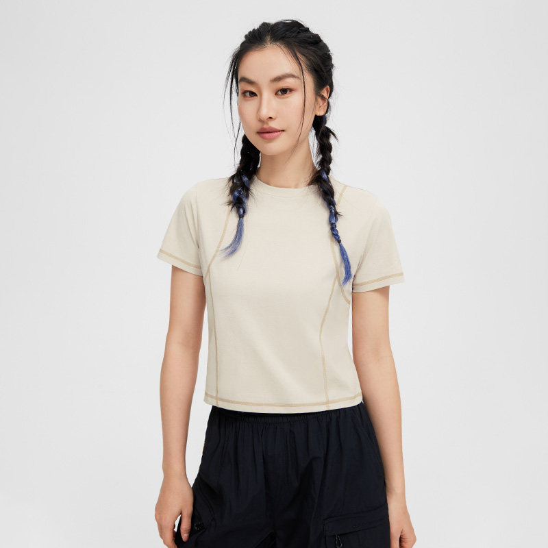 拓路者索罗娜速干t恤女款2025夏季户外圆领短款修身显瘦短袖上衣,淘宝优惠券,粉丝福利购,淘宝优惠卷