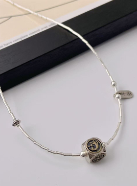 S925银管复古新中式朱雀神兽平安项链女轻奢简约高级感小众锁骨链